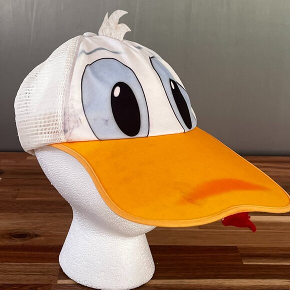 Vtg Disney Character Fashions Donald Duck Trucker Hat Child Sz Snapback Longbill - Picture 1 of 9